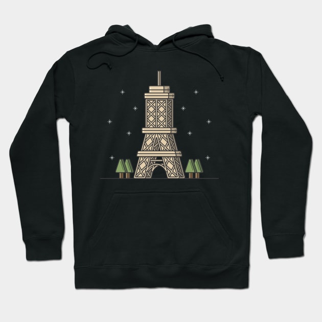 Paris - Eiffel Tower Hoodie by Stevectors